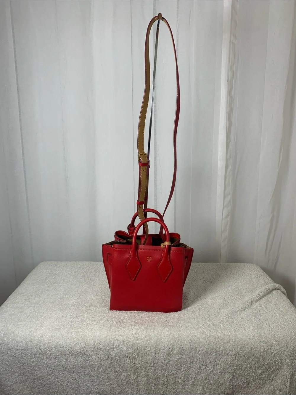 GUC MCM Milla Mini Grained Leather Tote with Matching Wallet